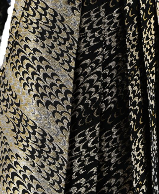 男性用袴単品レンタル(成人式・結婚式・卒業式)金銀黒の鱗柄[身長160cm対応]No.282